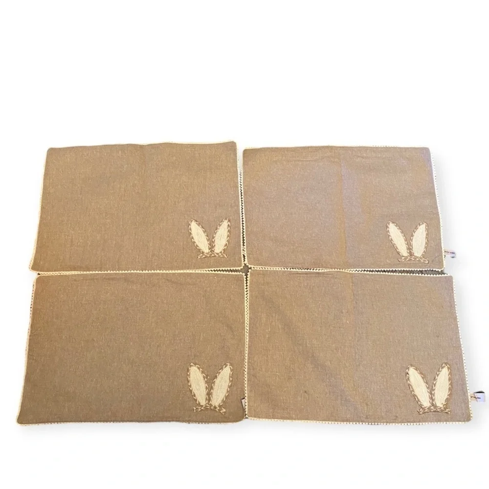 TABITHA WEBB NEUTRAL EASTER BUNNY PLACEMATS